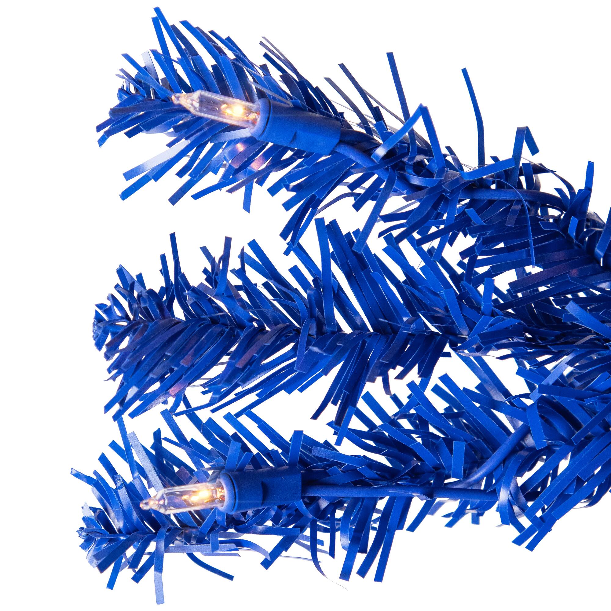 7ft. Pre-Lit Royal Blue Pine Artificial Christmas Tree, Clear Lights